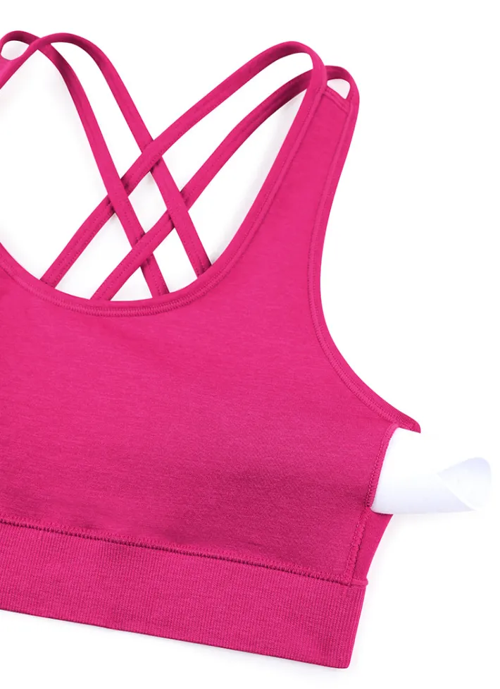 Flash Sale CRZ YOGA Seamless Strappy Longline Bra Criss Cross Back