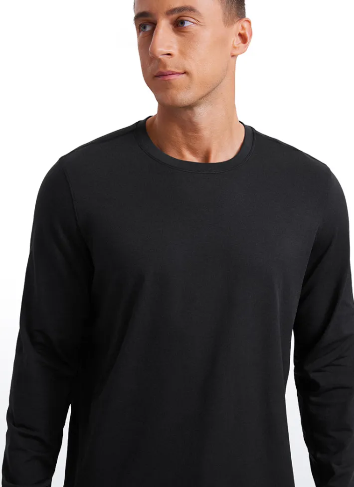 Cheap CRZ YOGA Soft Stretchy Crewneck Long Sleeve Shirts