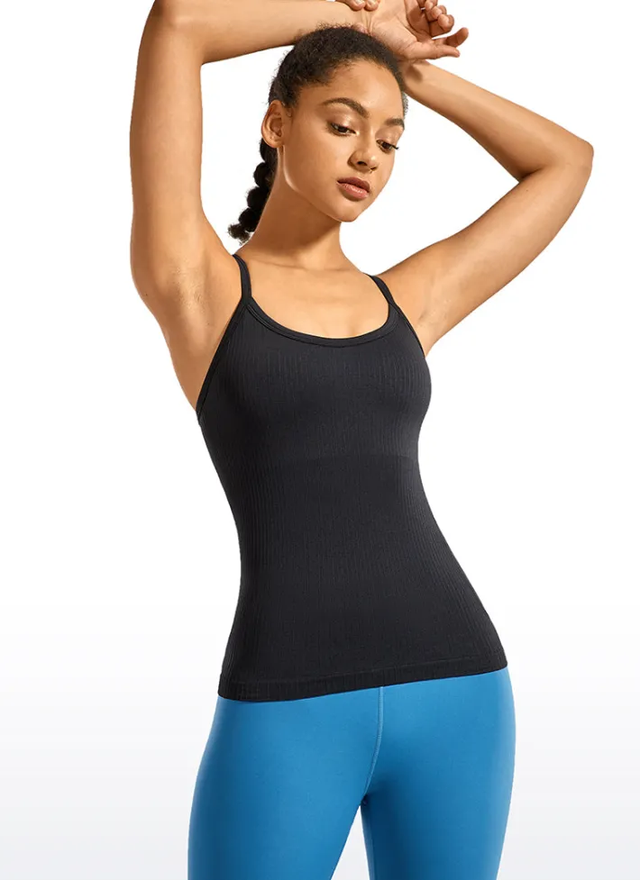 New CRZ YOGA Speedy Seamless Built-in Bra Tank Y-back