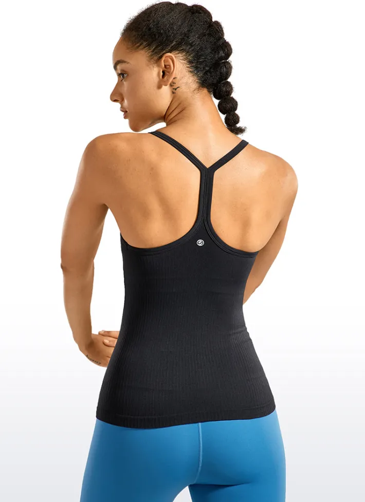 New CRZ YOGA Speedy Seamless Built-in Bra Tank Y-back