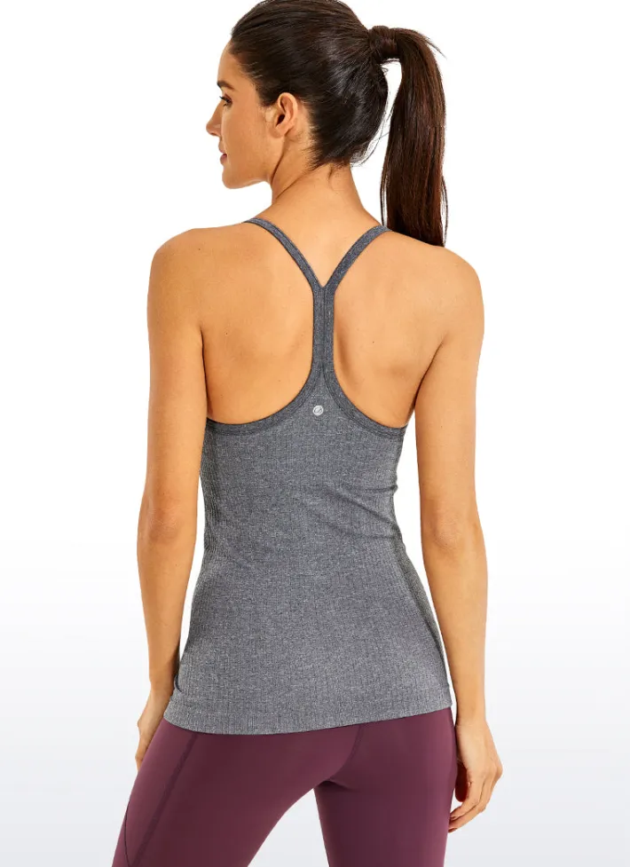 New CRZ YOGA Speedy Seamless Built-in Bra Tank Y-back