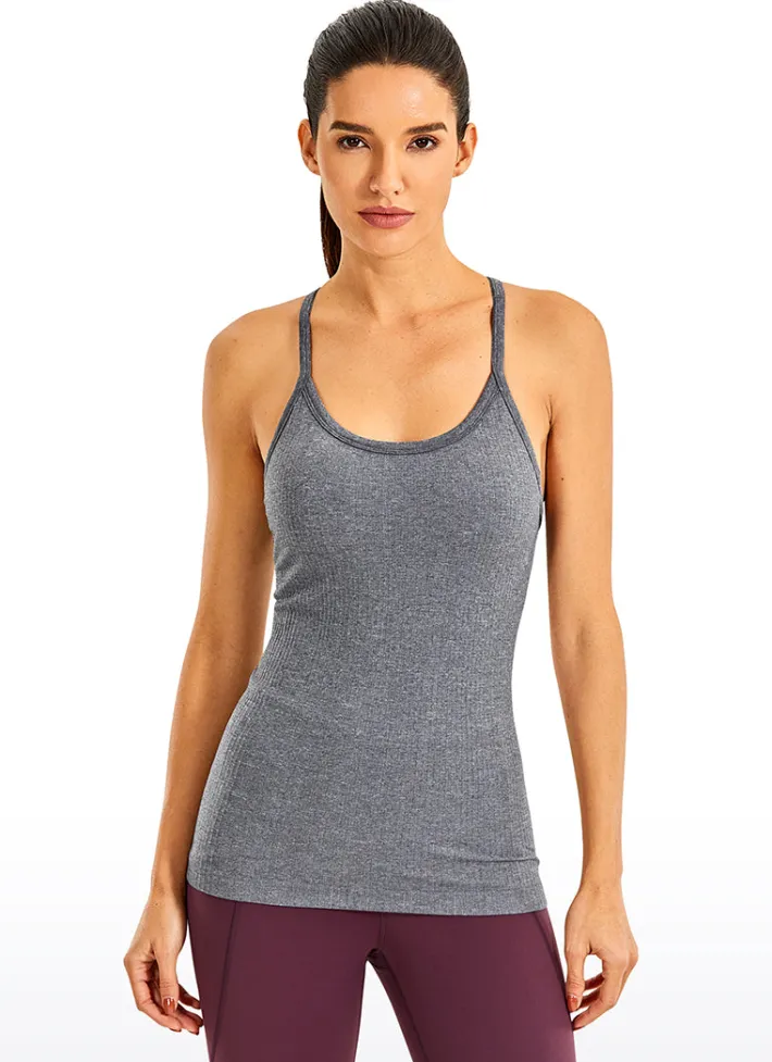 New CRZ YOGA Speedy Seamless Built-in Bra Tank Y-back