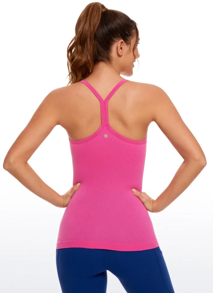 Sale CRZ YOGA Speedy Seamless Built-in Bra Tank Y-back - Pure Color