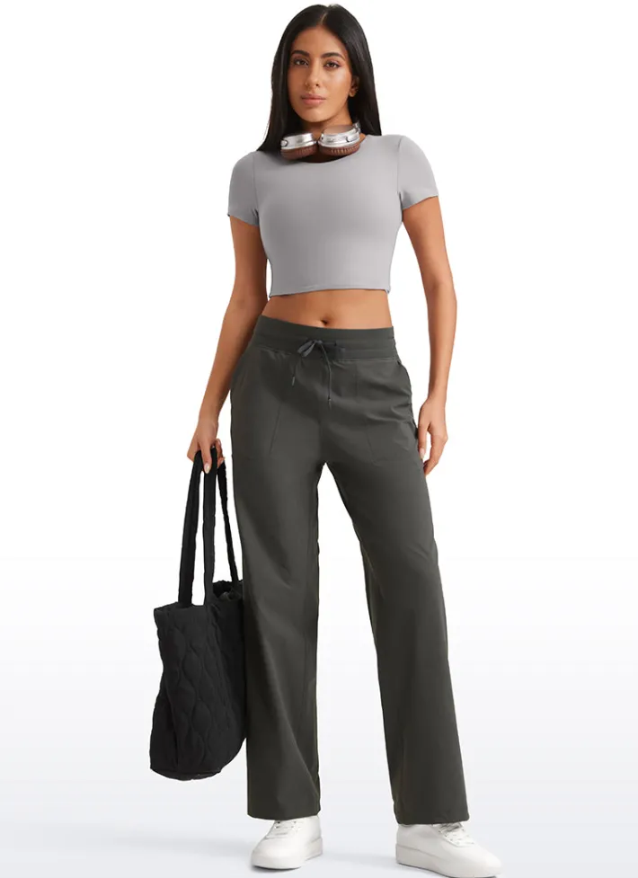 Store CRZ YOGA Strech Straight Leg Casual Pants 30'' - High Rise