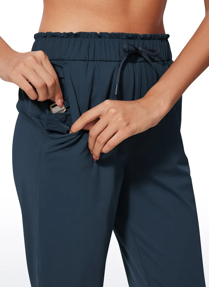New CRZ YOGA Stretch Drawstring High Waist 7/8 Pants with Pockets 27''