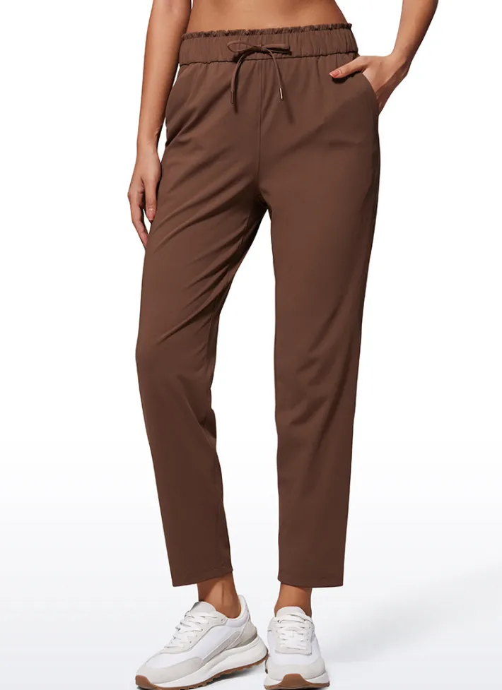 New CRZ YOGA Stretch Drawstring High Waist 7/8 Pants with Pockets 27''