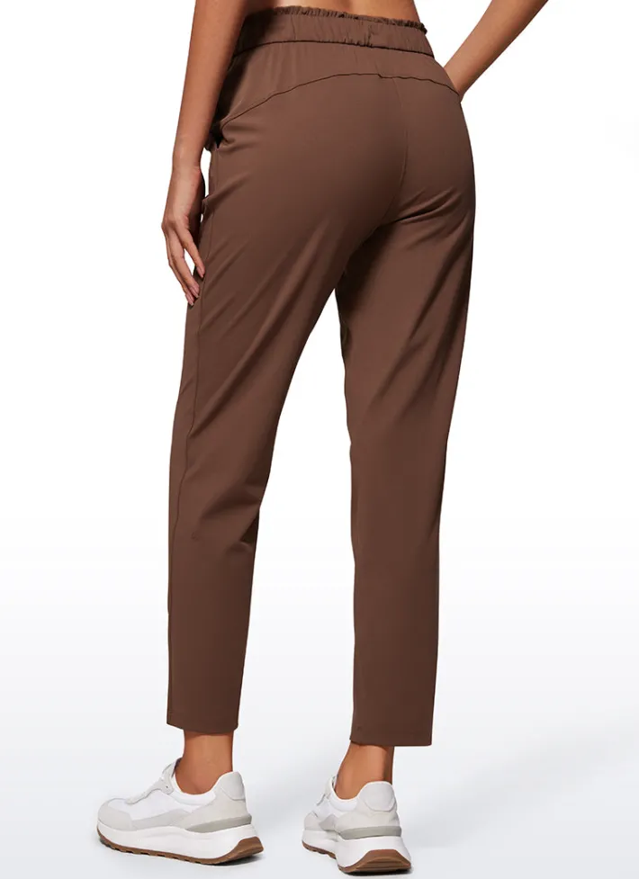 New CRZ YOGA Stretch Drawstring High Waist 7/8 Pants with Pockets 27''