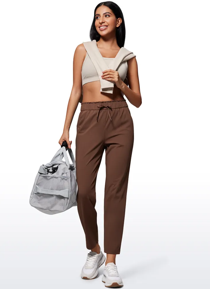 New CRZ YOGA Stretch Drawstring High Waist 7/8 Pants with Pockets 27''
