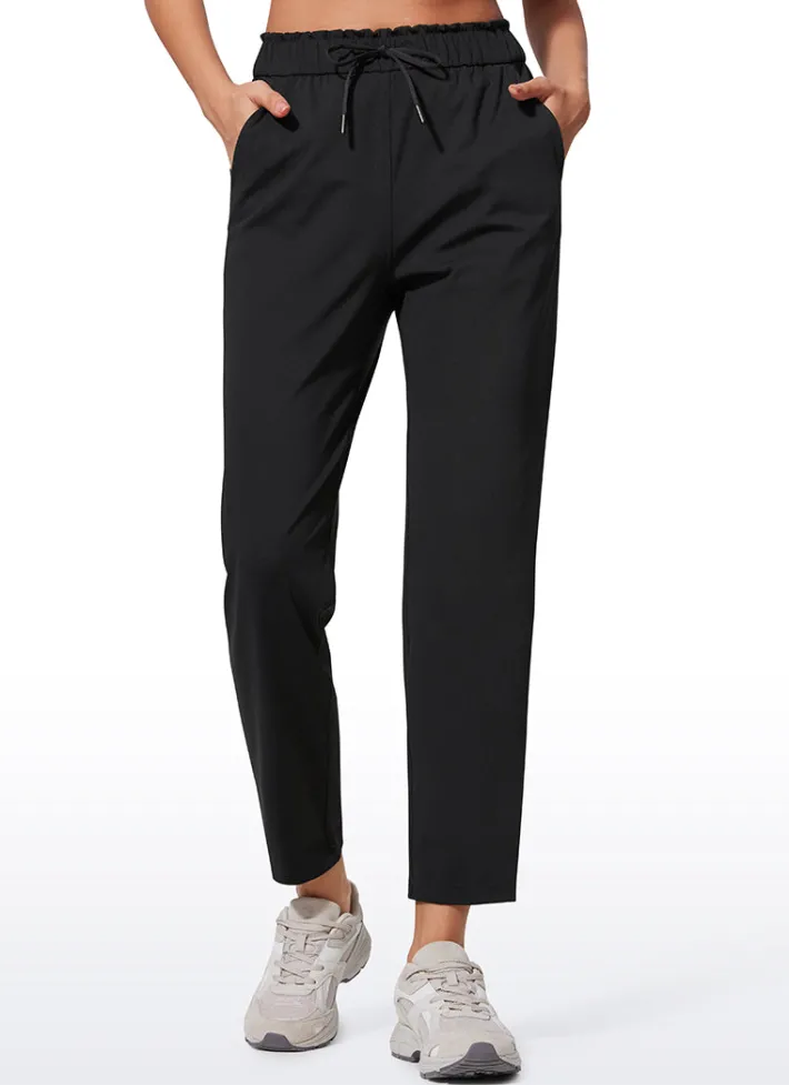 New CRZ YOGA Stretch Drawstring High Waist 7/8 Pants with Pockets 27''