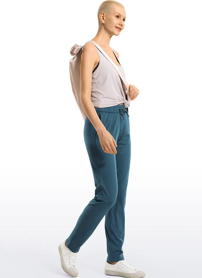 Sale CRZ YOGA Stretch Drawstring Long Pants with Pockets 31''