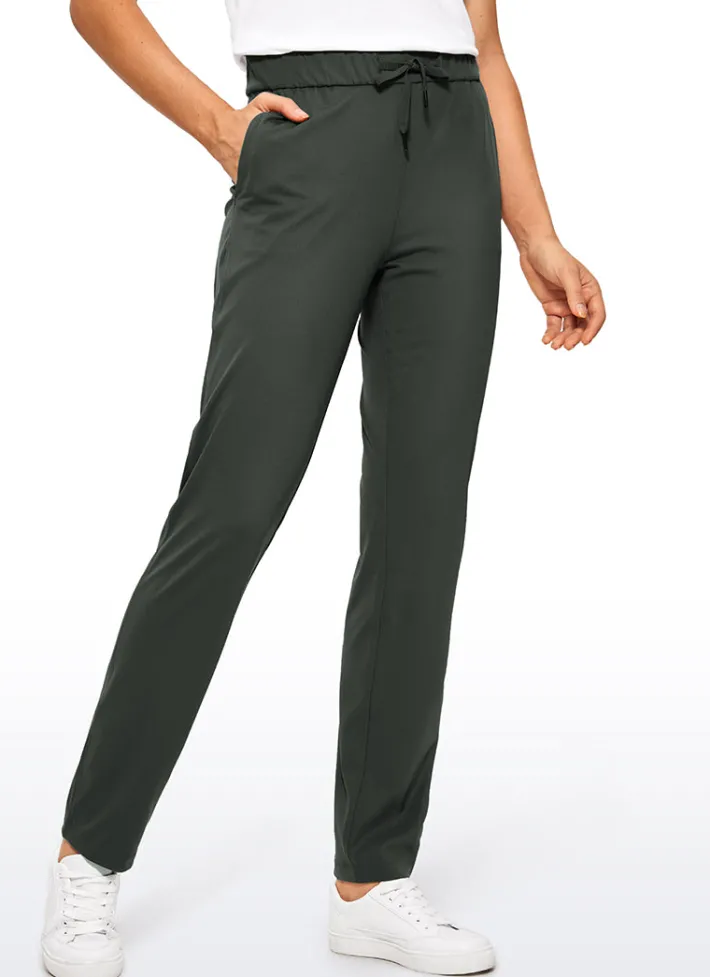 Sale CRZ YOGA Stretch Drawstring Long Pants with Pockets 31''
