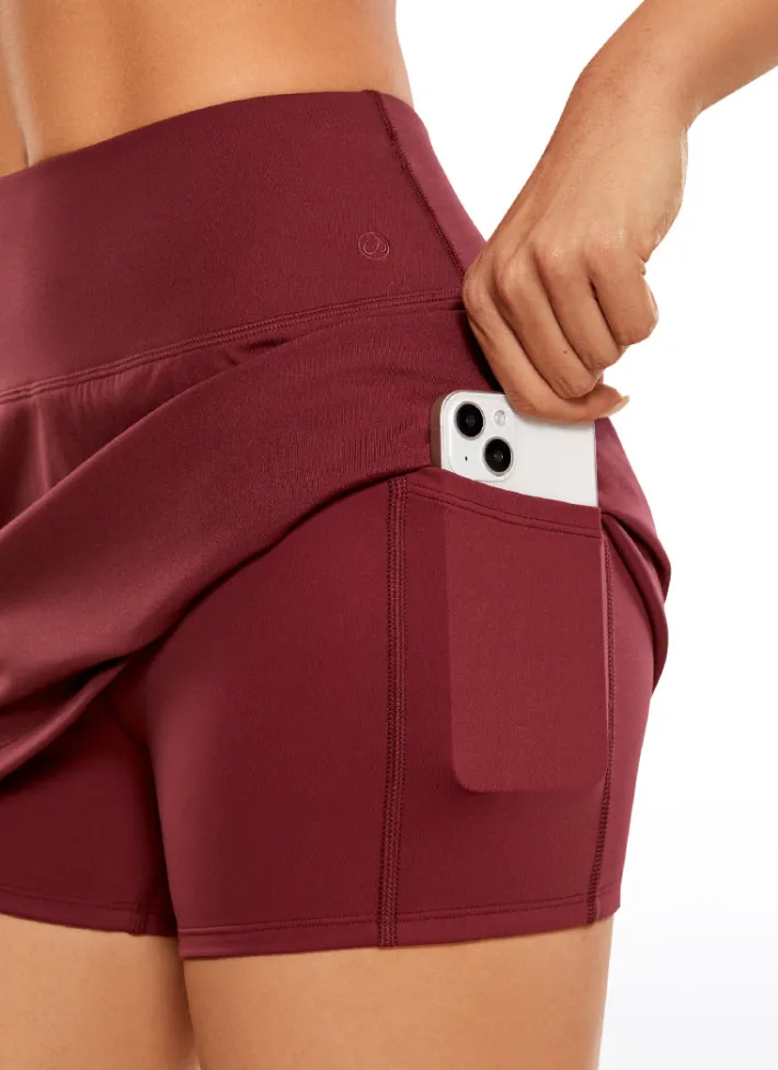 Hot CRZ YOGA Stretch High Waist Tennis Skirts 15"