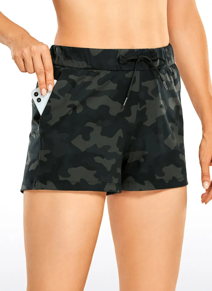 Online CRZ YOGA Stretch Mid-Rise Drawstring Shorts with Pockets 2.5"