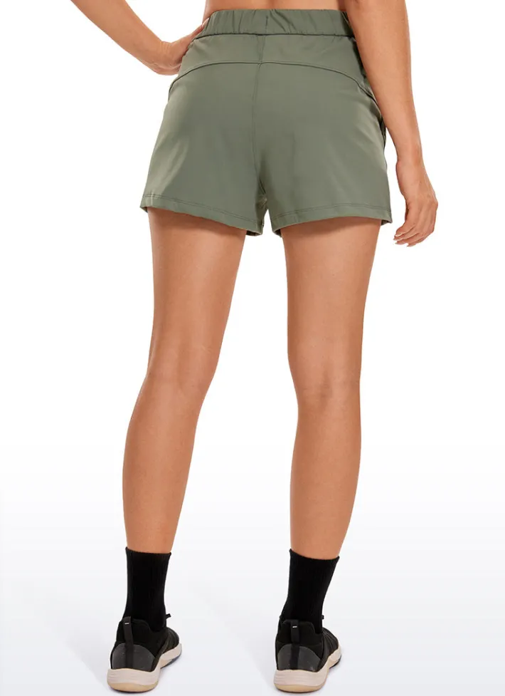 Cheap CRZ YOGA Stretch Mid-Rise Drawstring Shorts with Pockets 2.5"