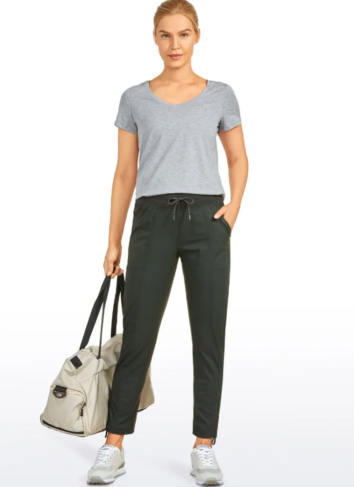 Cheap CRZ YOGA Striped Pants with Pockets 27''- Cinched Leg