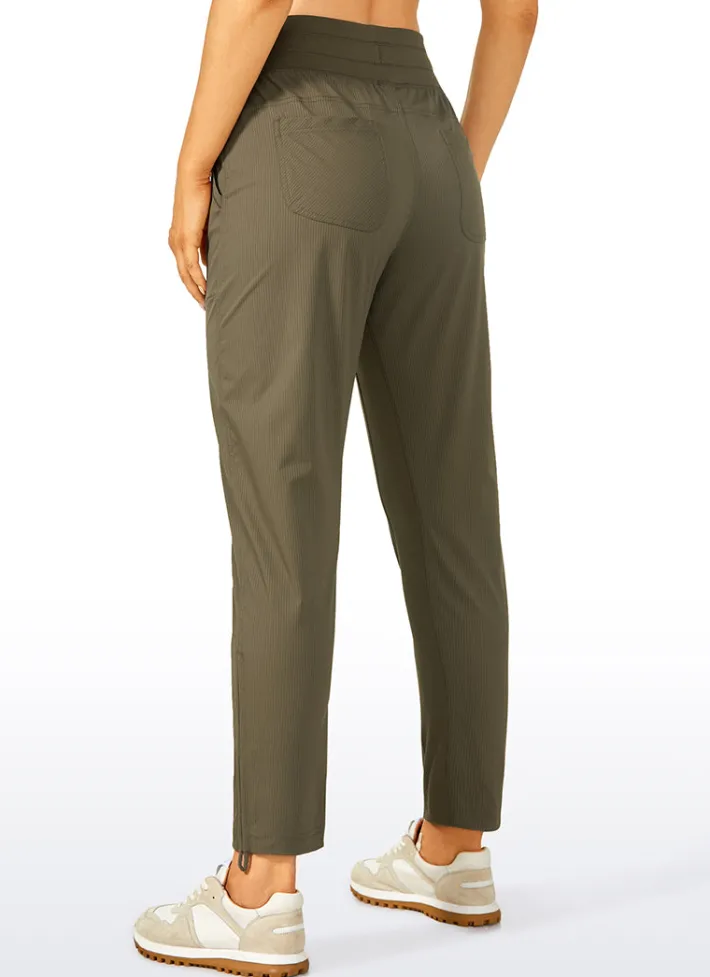 Cheap CRZ YOGA Striped Pants with Pockets 27''- Cinched Leg