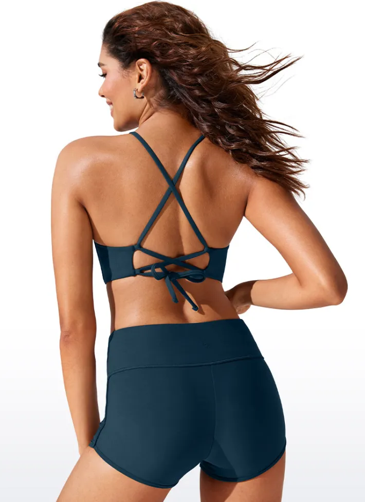 Hot CRZ YOGA Sunshine Bikini Tops High Neck Crisscross Back