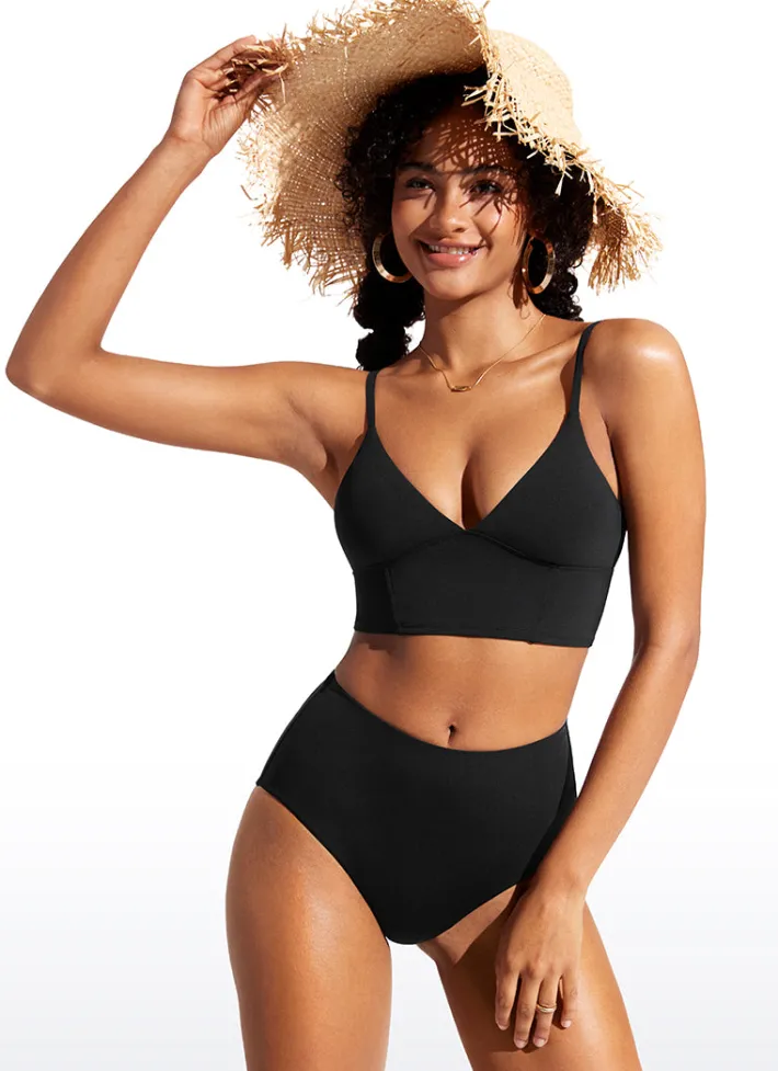 Store CRZ YOGA Sunshine Deep V Strappy Bikini Top