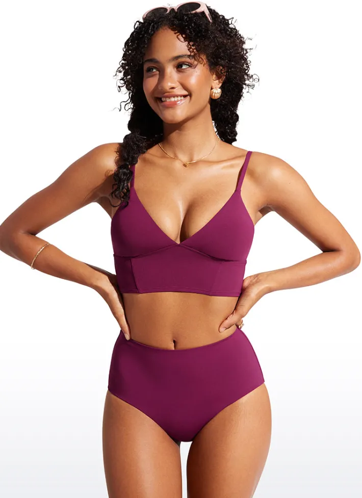 Store CRZ YOGA Sunshine Deep V Strappy Bikini Top