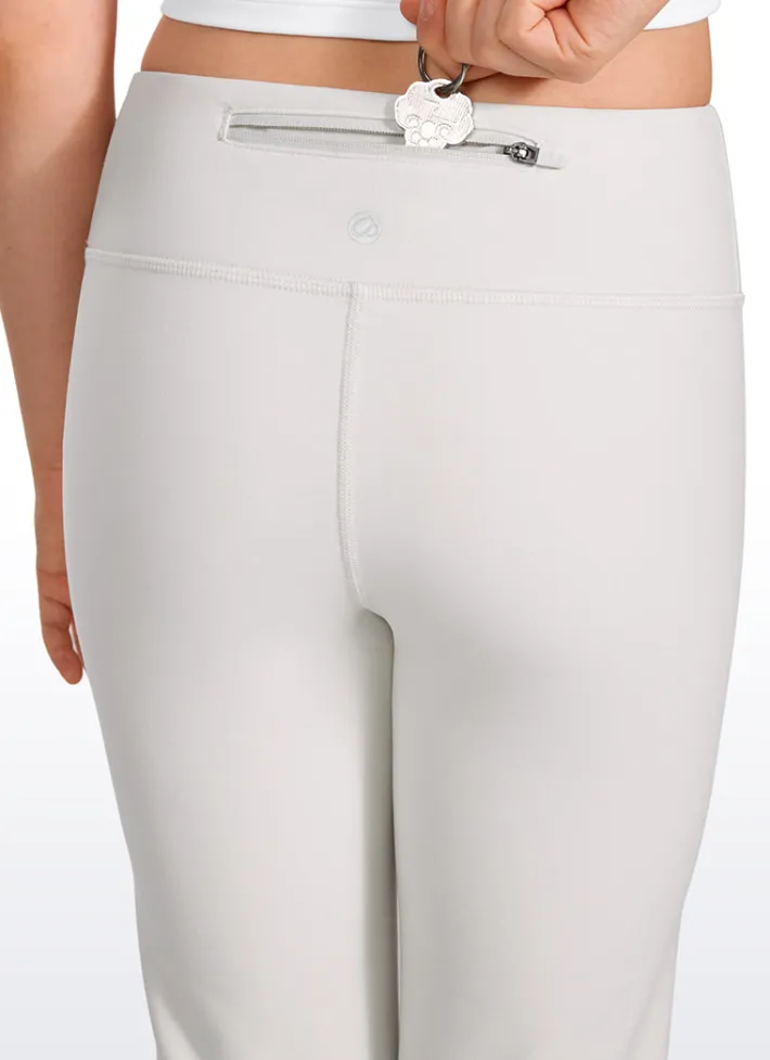 Clearance CRZ YOGA Thermal Fleece Lined Soft Girls Water Resistant Flare Leggings