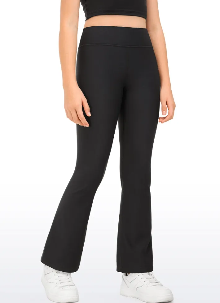 Clearance CRZ YOGA Thermal Fleece Lined Soft Girls Water Resistant Flare Leggings