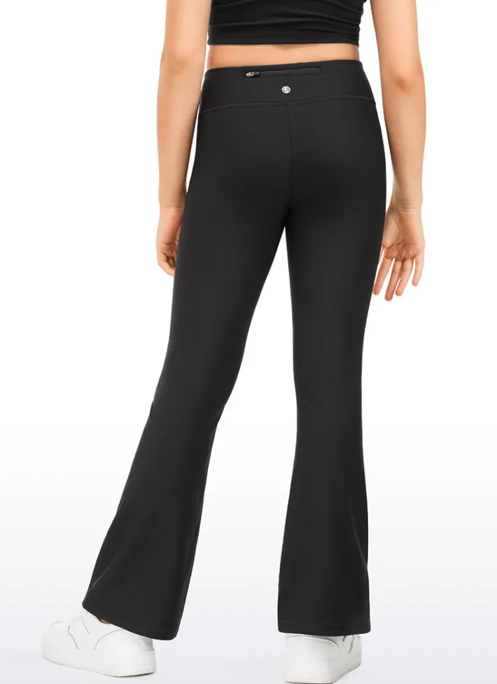 Clearance CRZ YOGA Thermal Fleece Lined Soft Girls Water Resistant Flare Leggings