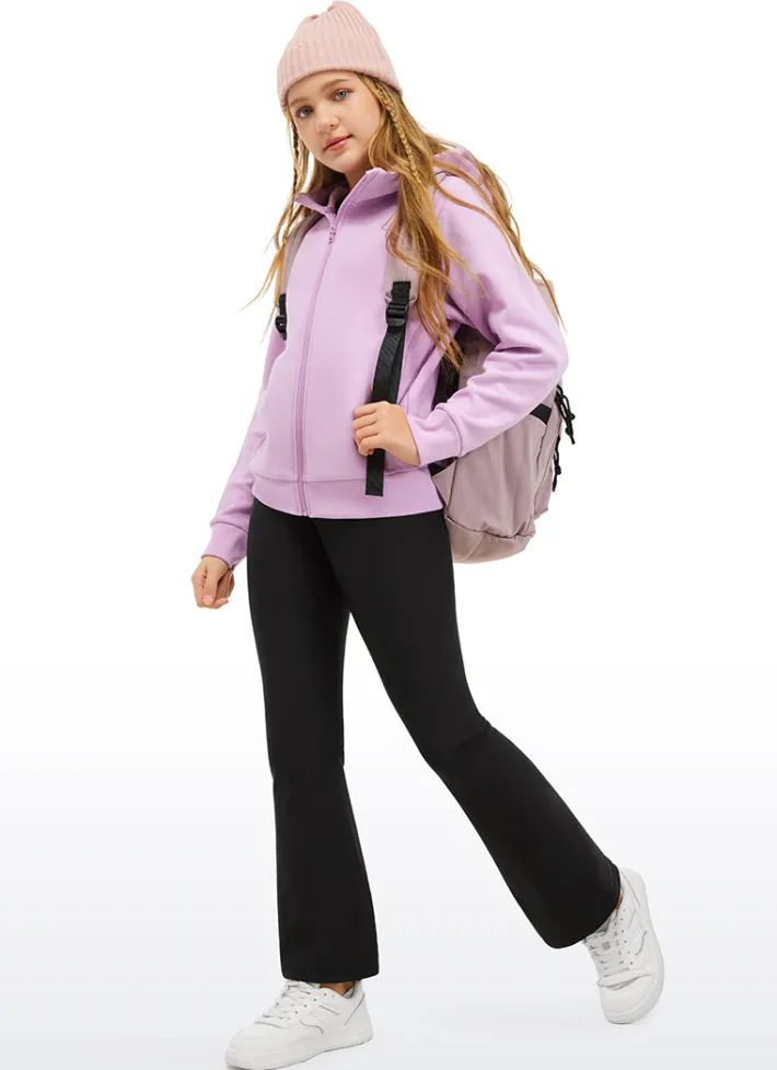 Clearance CRZ YOGA Thermal Fleece Lined Soft Girls Water Resistant Flare Leggings