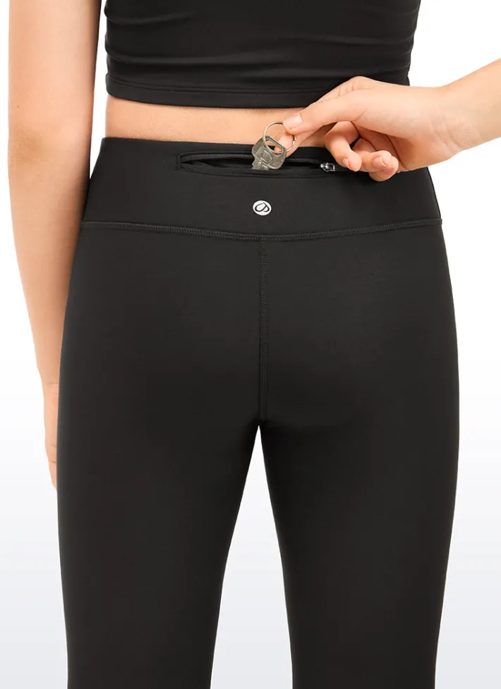 Clearance CRZ YOGA Thermal Fleece Lined Soft Girls Water Resistant Flare Leggings
