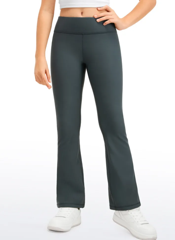 Clearance CRZ YOGA Thermal Fleece Lined Soft Girls Water Resistant Flare Leggings