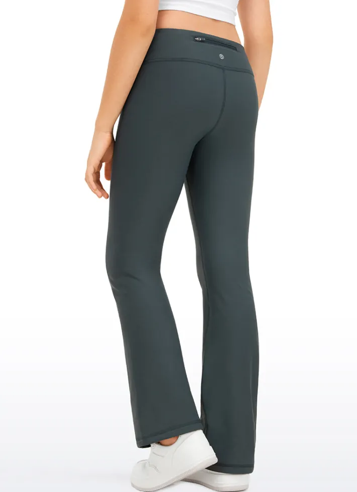 Clearance CRZ YOGA Thermal Fleece Lined Soft Girls Water Resistant Flare Leggings