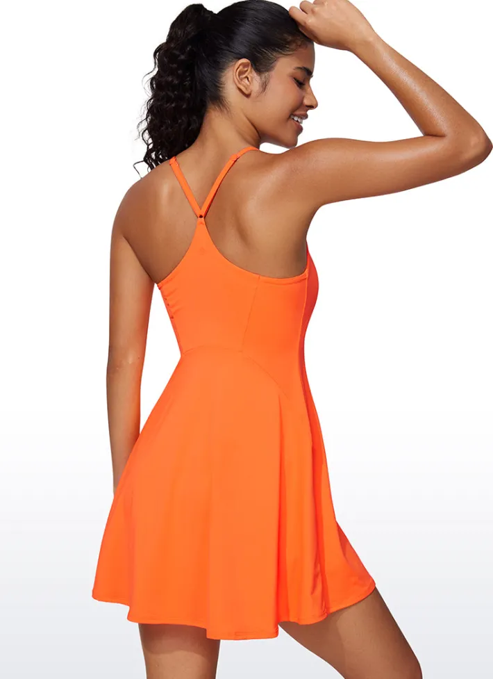Cheap CRZ YOGA UPF 50+ Shorts Lined Built-in Bra Tennis Dress