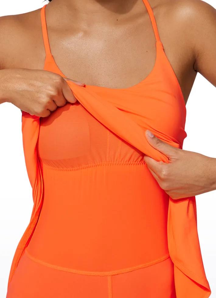 Cheap CRZ YOGA UPF 50+ Shorts Lined Built-in Bra Tennis Dress
