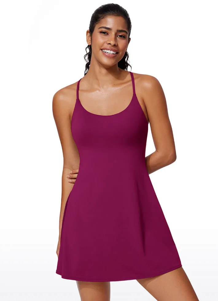Cheap CRZ YOGA UPF 50+ Shorts Lined Built-in Bra Tennis Dress