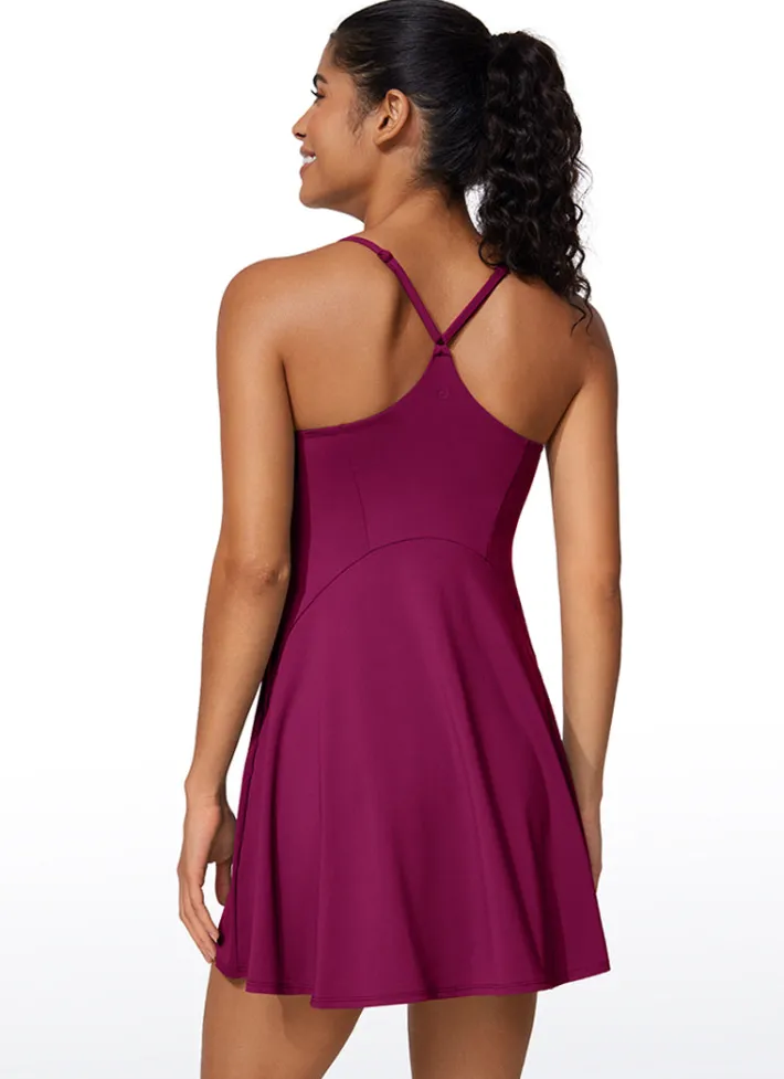 Cheap CRZ YOGA UPF 50+ Shorts Lined Built-in Bra Tennis Dress