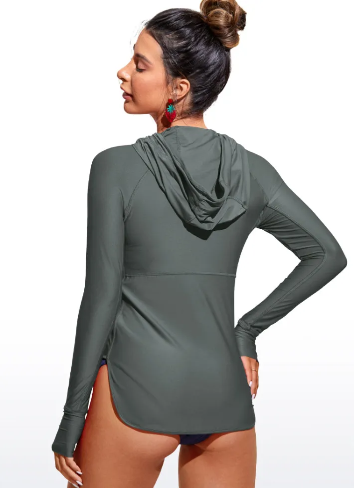 Cheap CRZ YOGA UPF 50+ Zip Front Rash Guard