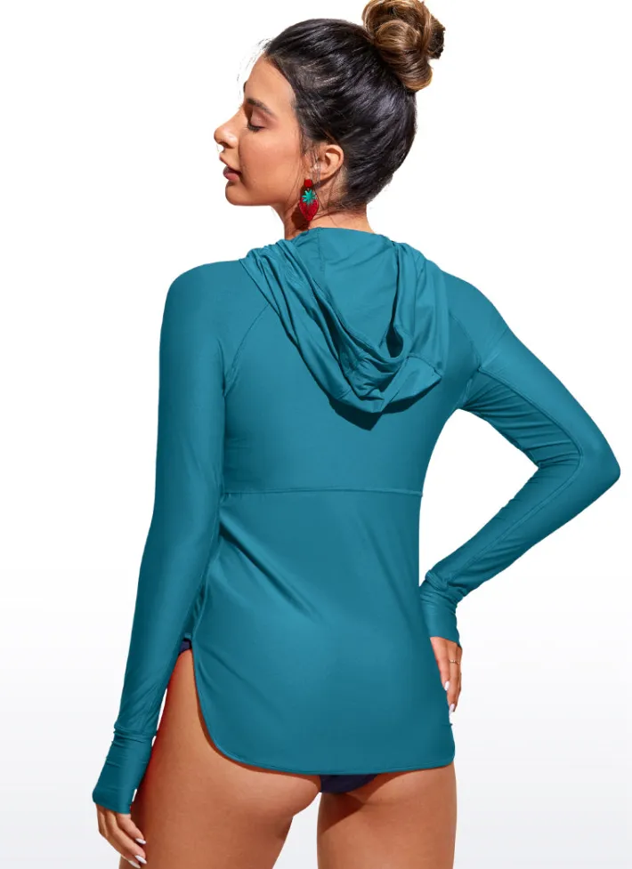 Cheap CRZ YOGA UPF 50+ Zip Front Rash Guard