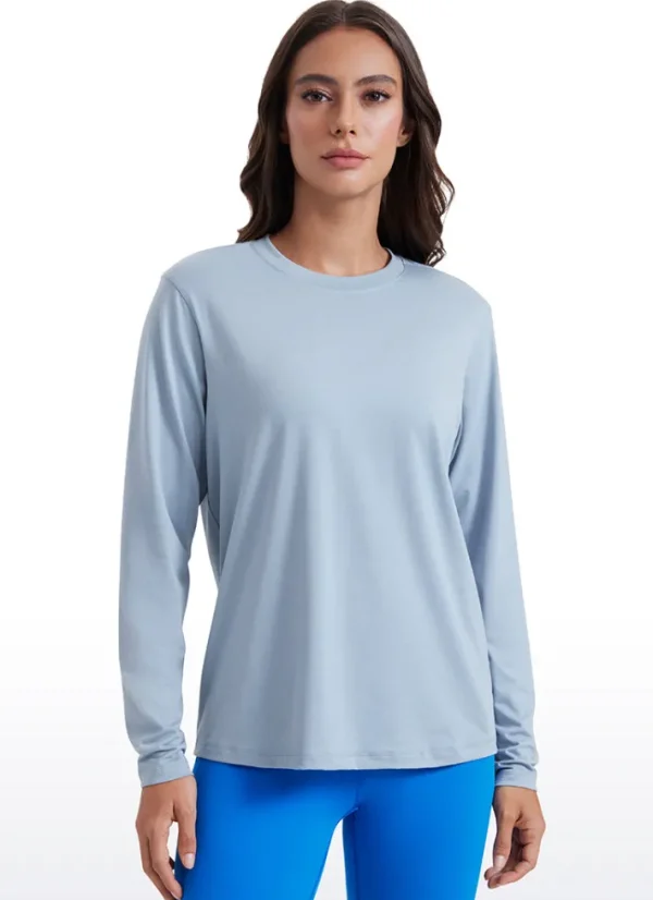 Store CRZ YOGA Workout Hip Length Long Sleeves Crewneck
