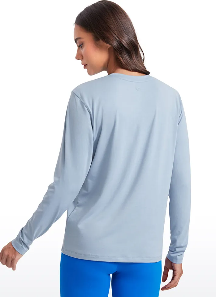Store CRZ YOGA Workout Hip Length Long Sleeves Crewneck
