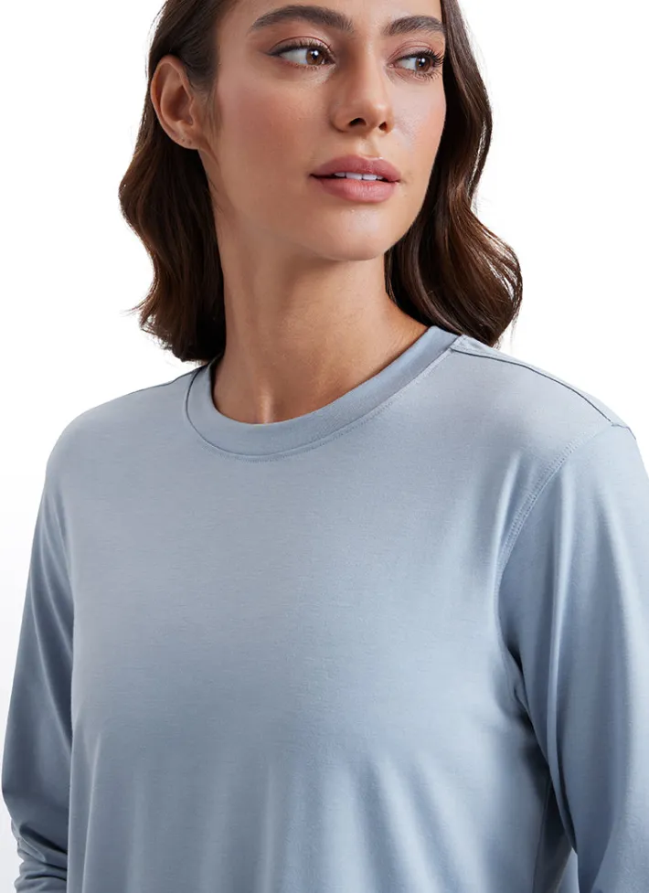 Store CRZ YOGA Workout Hip Length Long Sleeves Crewneck