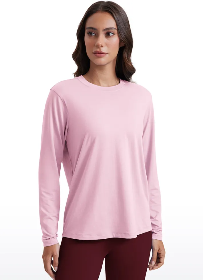 Store CRZ YOGA Workout Hip Length Long Sleeves Crewneck