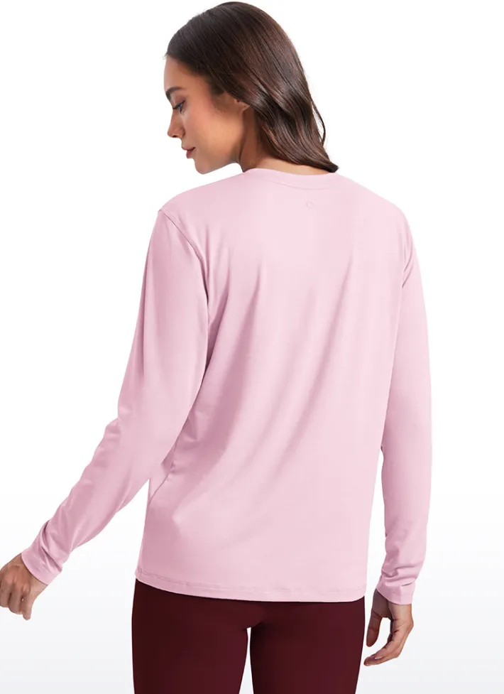 Store CRZ YOGA Workout Hip Length Long Sleeves Crewneck