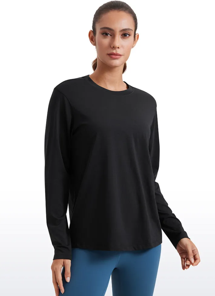 Store CRZ YOGA Workout Hip Length Long Sleeves Crewneck