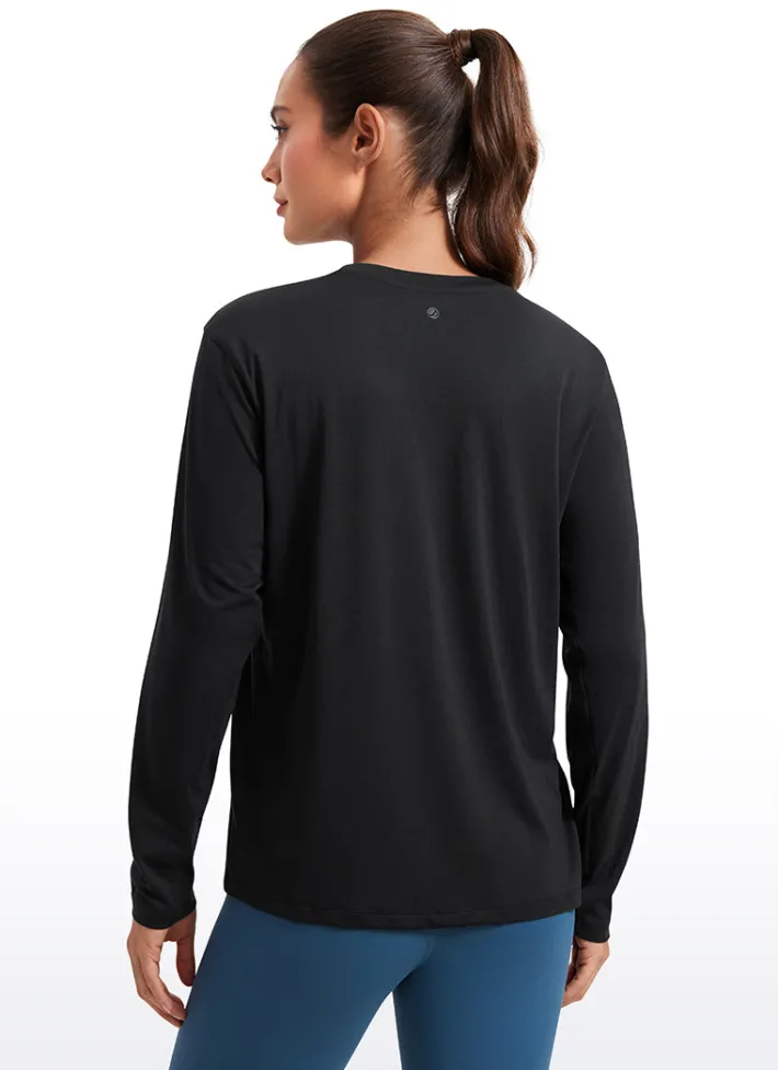 Store CRZ YOGA Workout Hip Length Long Sleeves Crewneck