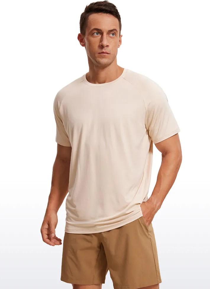 Sale CRZ YOGA Workout Short Sleeve Round Neck
