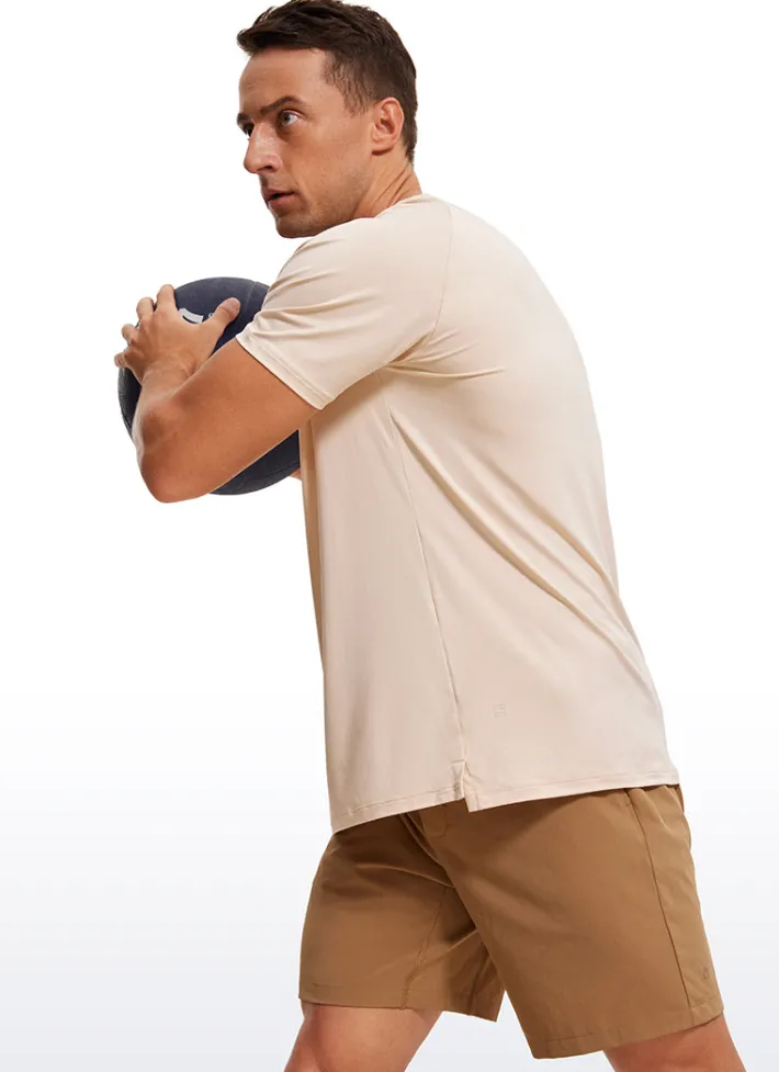 Sale CRZ YOGA Workout Short Sleeve Round Neck