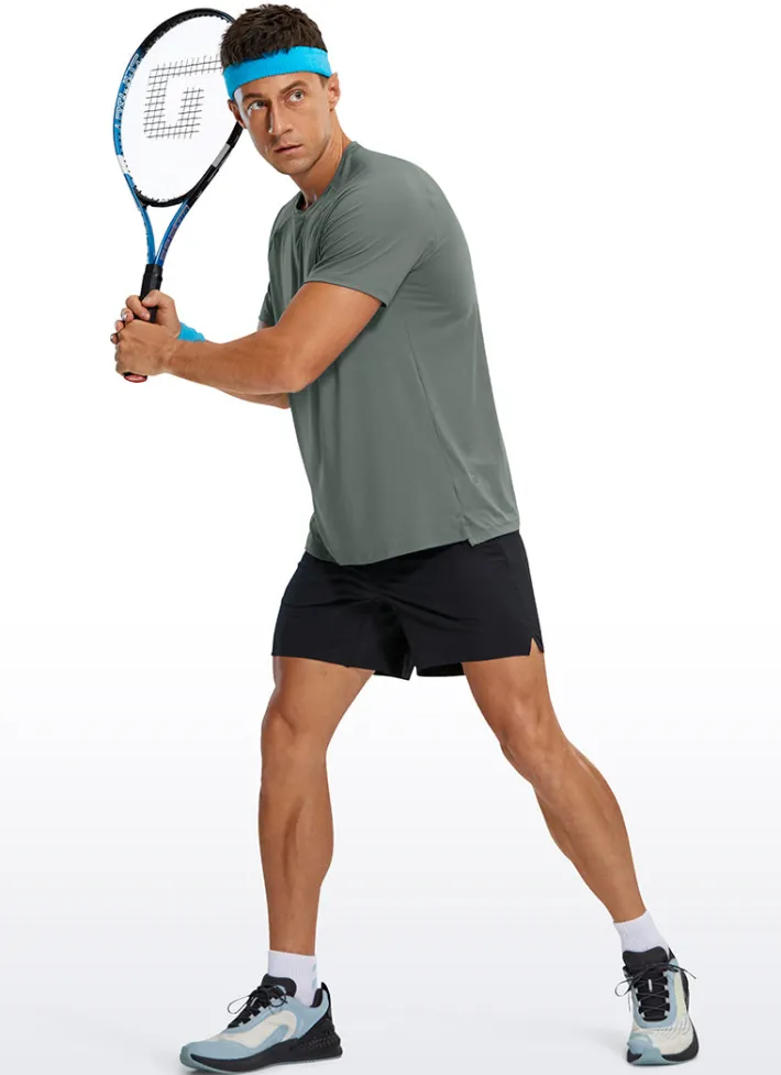 Sale CRZ YOGA Workout Short Sleeve Round Neck