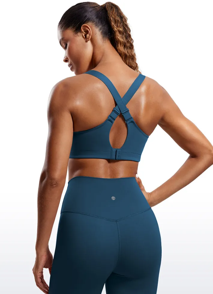 New CRZ YOGA Zip Front High Impact Sports Bra