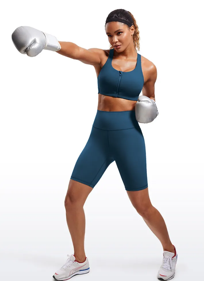 New CRZ YOGA Zip Front High Impact Sports Bra