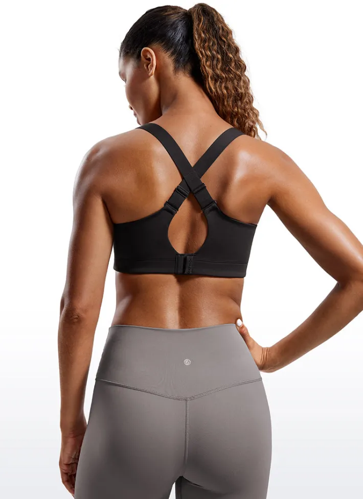 New CRZ YOGA Zip Front High Impact Sports Bra
